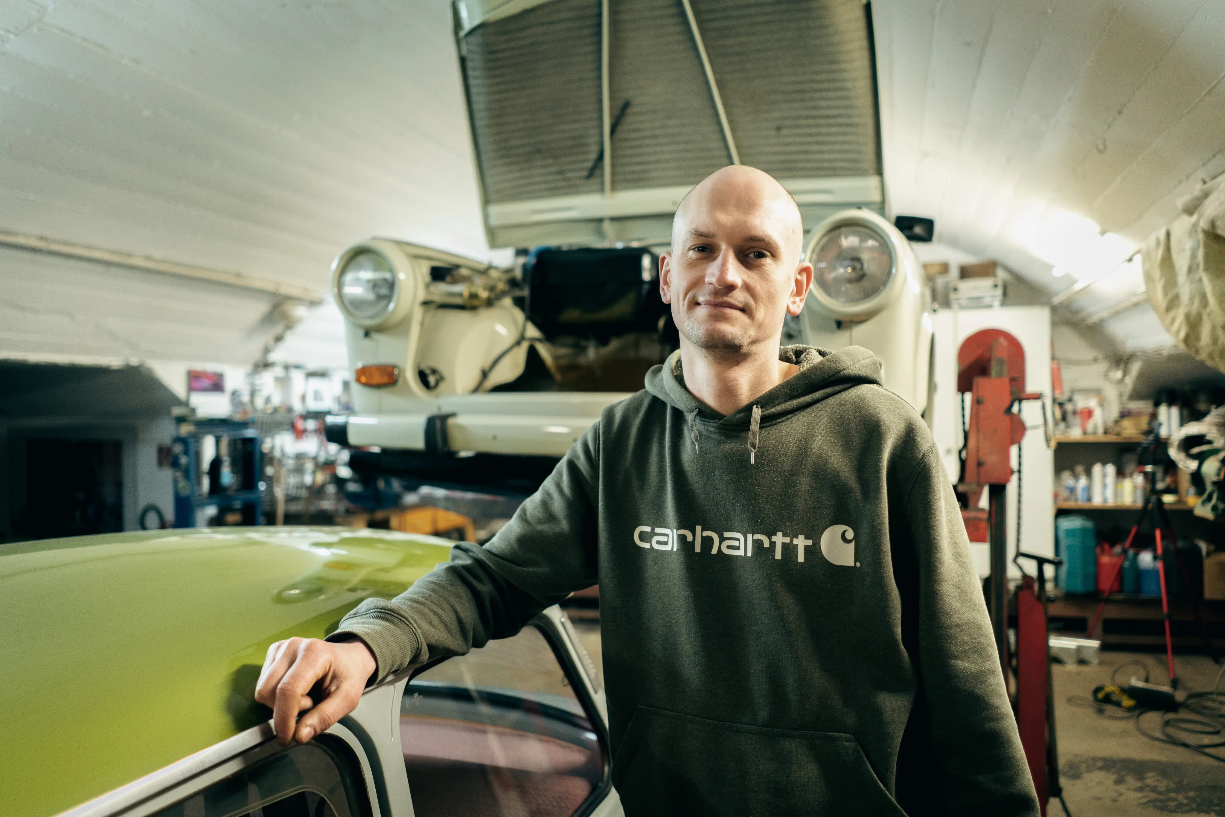 Oliver Presch in der Werkstatt - Trabant Vermietung Chemnitz